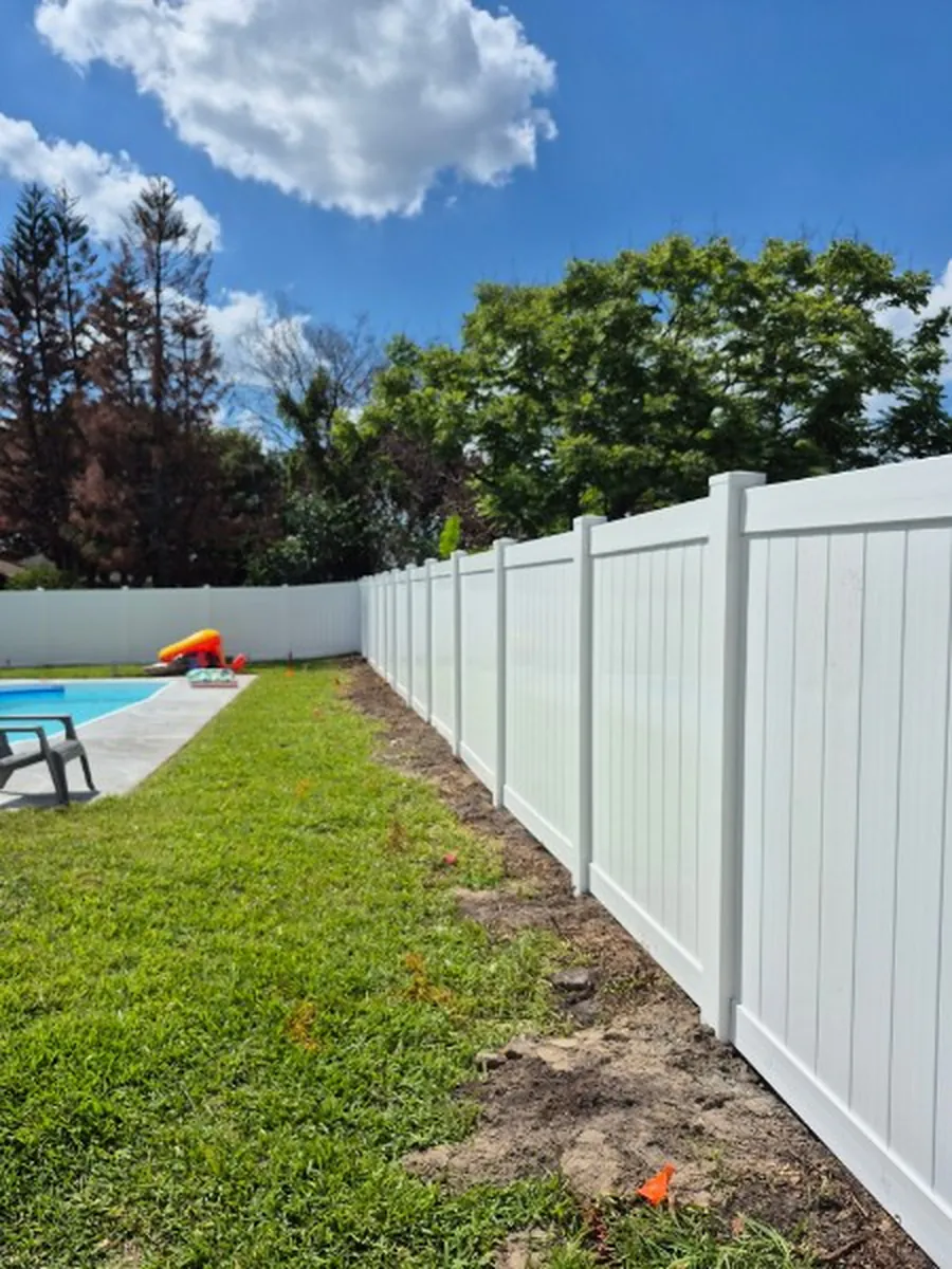 Vinyl Fence Around a Pool in Winter Park