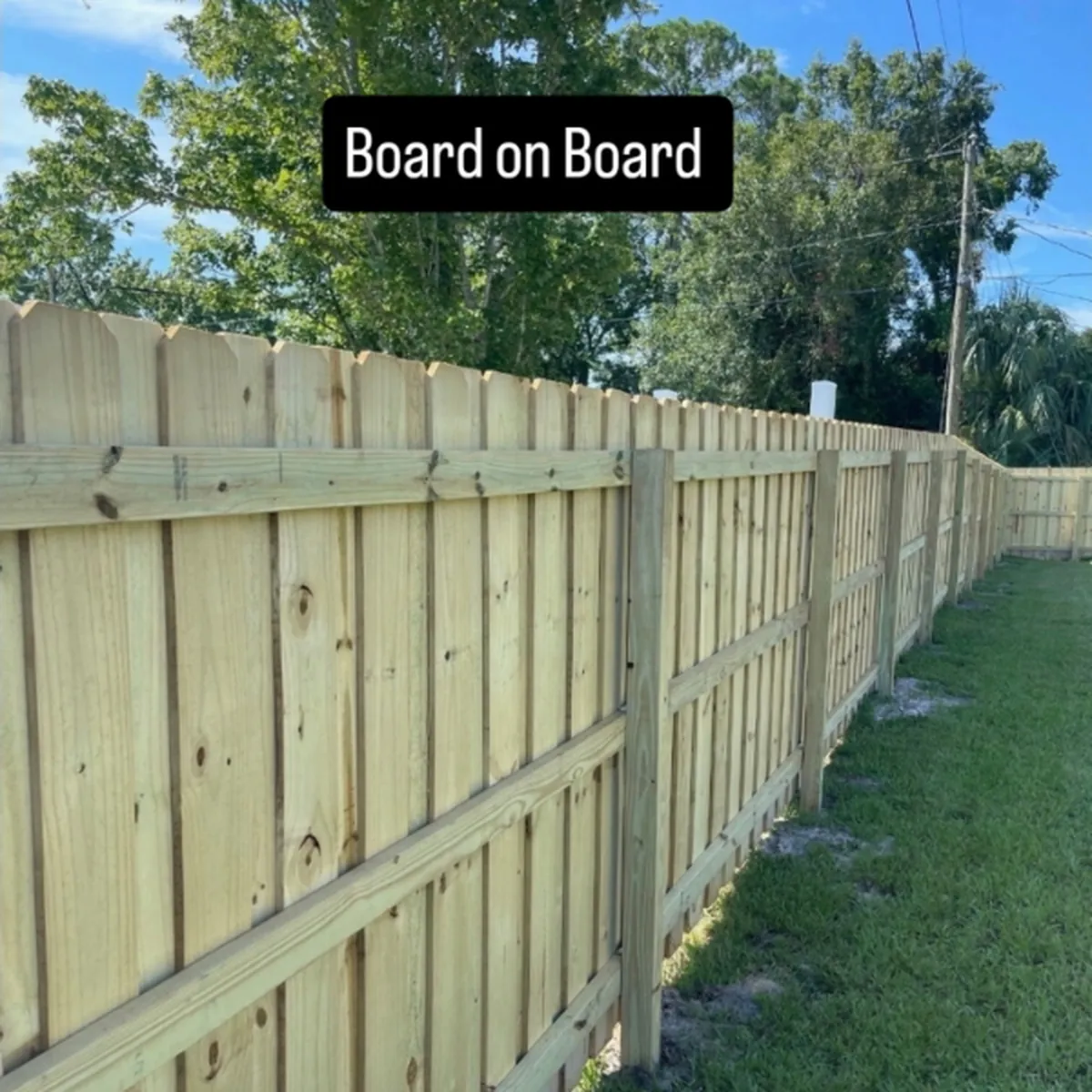 Wood Board on Board Backyard Fence in Orlando