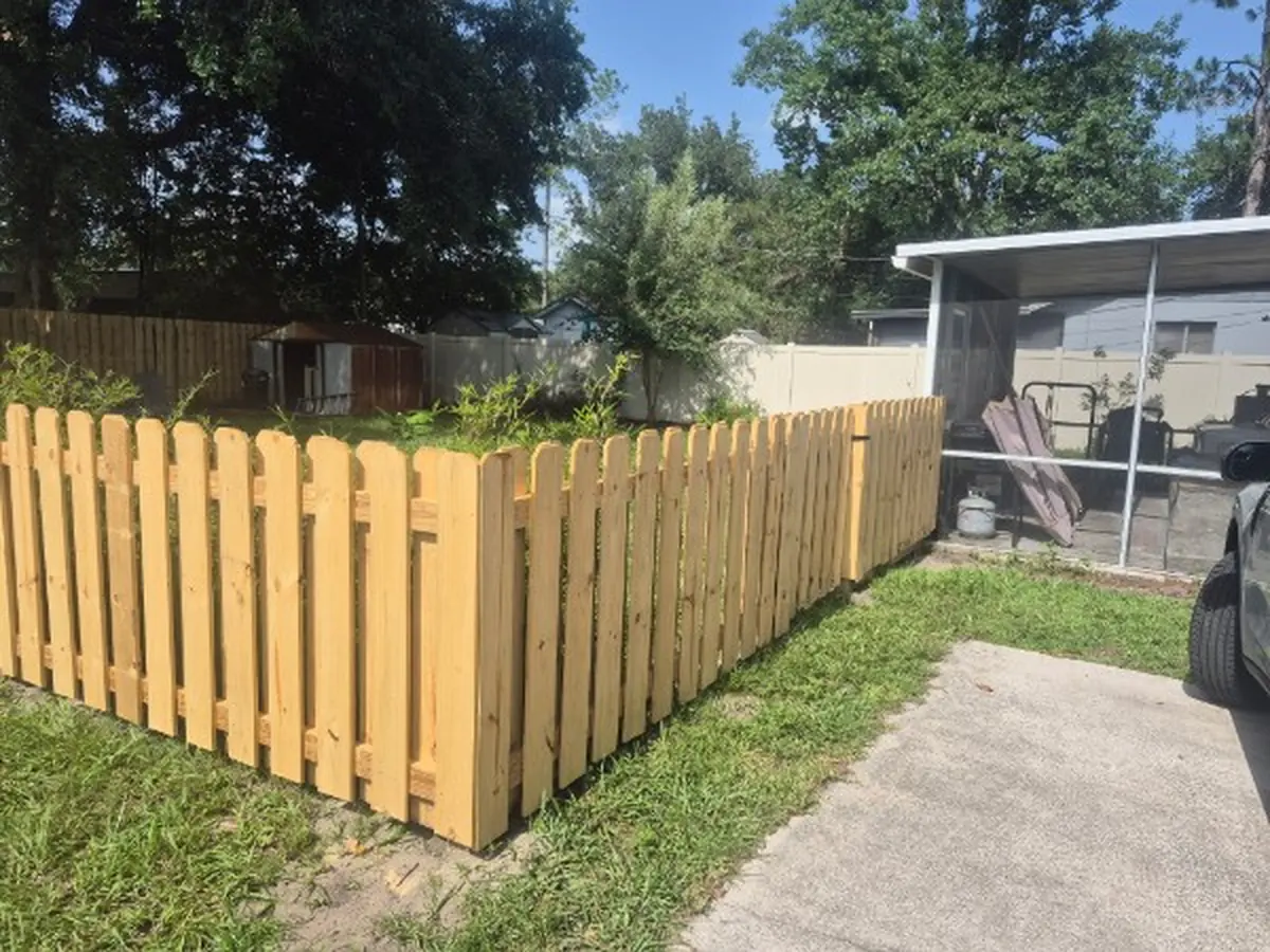 Wood Shadow Box Fence Installation in Flagler Beach